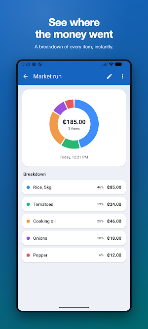 Tally Up: Shopping List Total Screenshot 1
