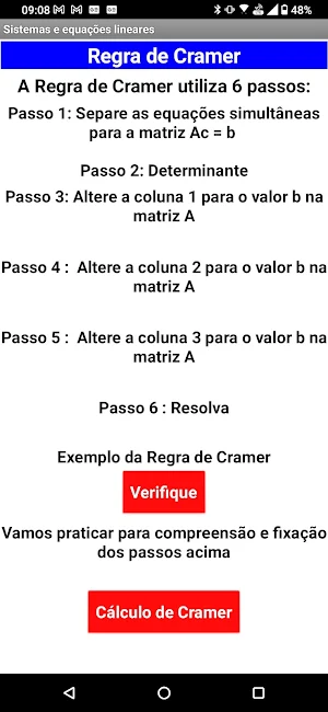 Regra de Cramer e as equações Screenshot 1