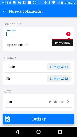 Cotizador CIP Screenshot 2