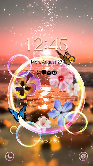 Sunset Beach Bubble- Wallpaper Screenshot 1