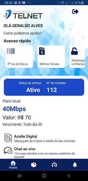 TELNET Internet - Aplicativo do cliente Screenshot 2