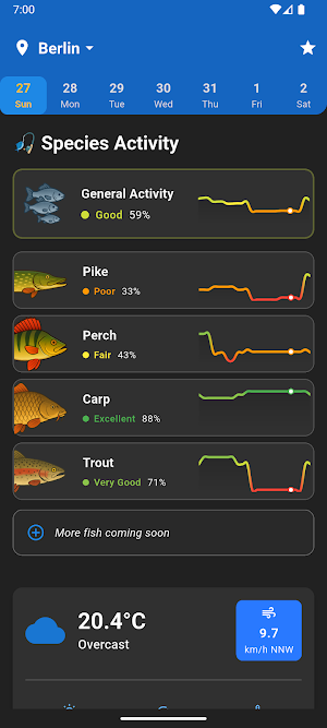 FishCast - Fishing Forecast Screenshot 1