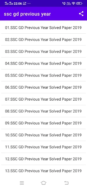 Ssc gd previous year paper practice set Screenshot 0