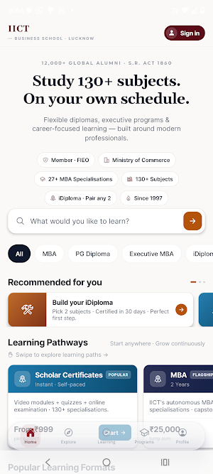 IICT : Online MBA & Courses Screenshot 1