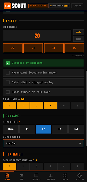 FRC Scout Screenshot 1