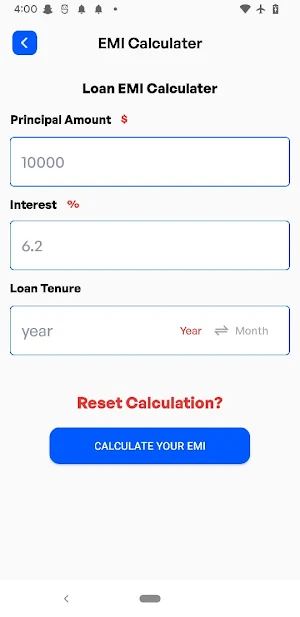 Account Emi Calculator Screenshot 2