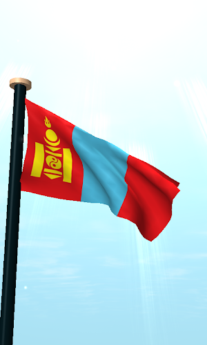Mongolia Flag 3D Wallpaper Screenshot 1
