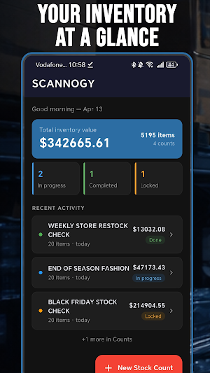 Barcode Stock counter Scannogy Screenshot 0