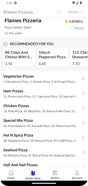 Flames Pizzeria Screenshot 2