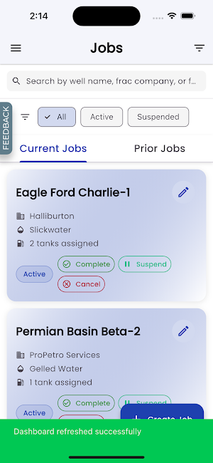 J2 TMS App Screenshot 1