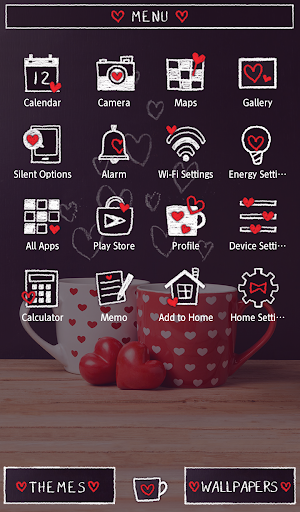 Pair Mugs with HeartsTheme Screenshot 1