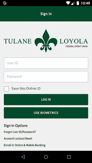 Tulane-Loyola FCU Mobile Screenshot 1