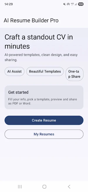 AI Resume Builder Pro Screenshot 0
