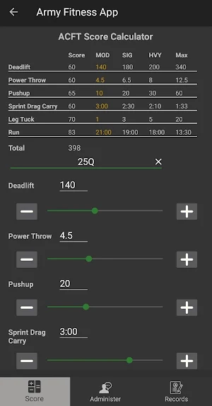 Army Fitness App Screenshot 1