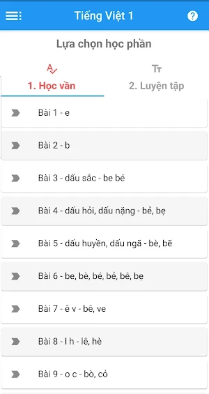 Tiếng Việt 1 - tập 1+2 Screenshot 0