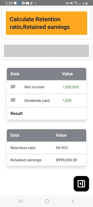 Retention Ratio Calculator Screenshot 3
