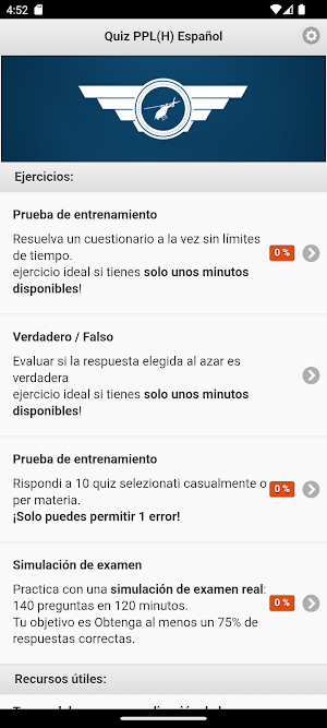 Quiz PPL(H) Español Screenshot 0
