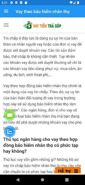 Vay theo bảo hiểm nhân thọ Screenshot 3
