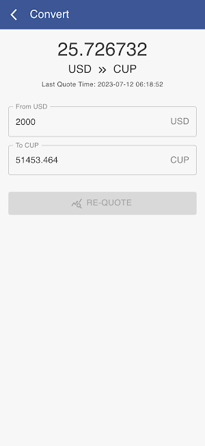 USD to CUP Screenshot 2