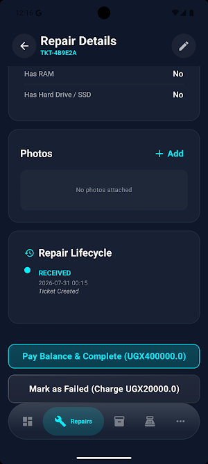 TekTrak Repair Shop Management Screenshot 3