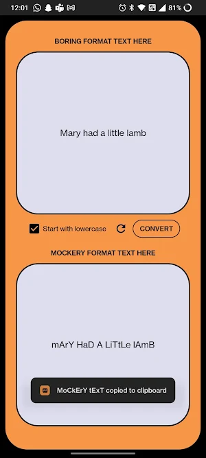 Mockery Text Converter Screenshot 0
