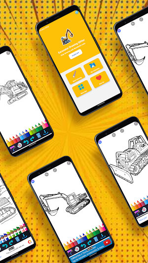 Excavator Drawing Glitter Screenshot 1