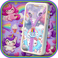 Kawaii Zipper Lock Screen