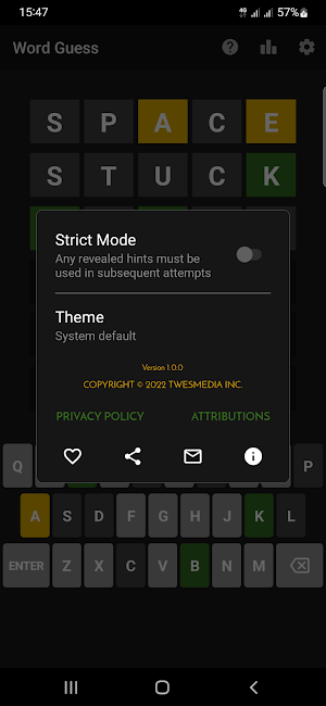 Unlimited Offline Word Guess Screenshot 2