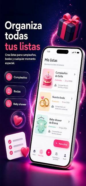 Wondea - Tus listas de regalos Screenshot 1