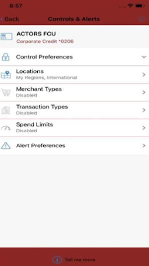 Actors FCU CardNav Screenshot 3