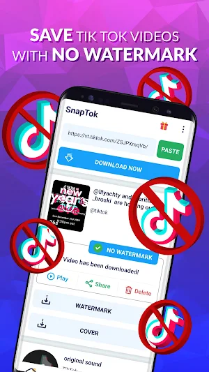 SnapTok: TikTok Video Downloader without Watermark Screenshot 1