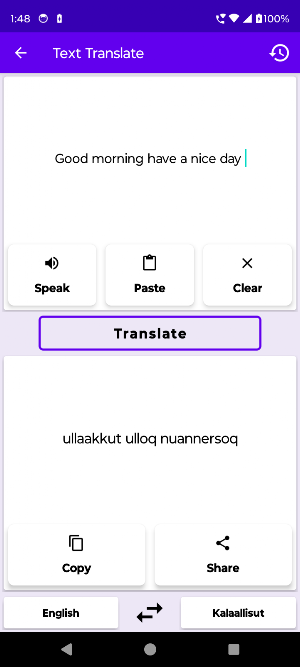 English Kalaallisut Translator Screenshot 1