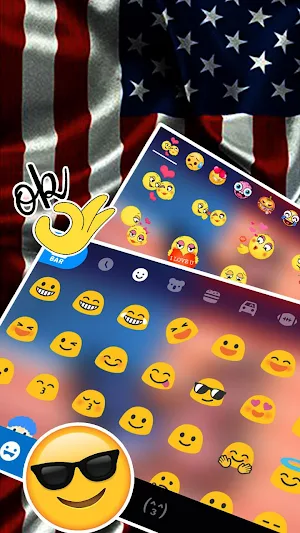 Us Flag Butterfly Keyboard Theme Screenshot 2