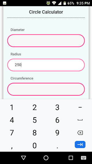 Circle Calculator Screenshot 1
