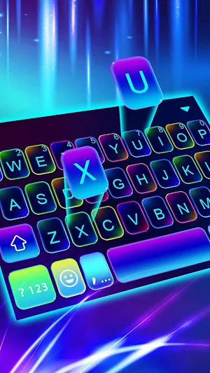 Sparkling Neon 3d Keyboard Theme Screenshot 0