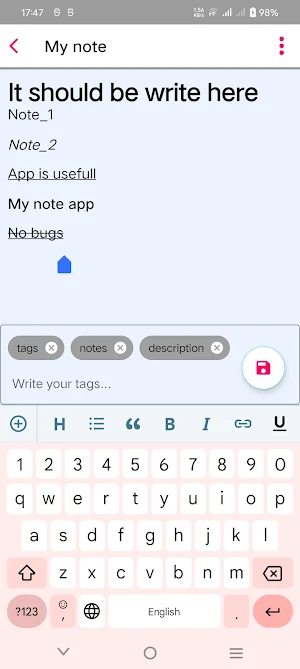 Notes app Screenshot 1