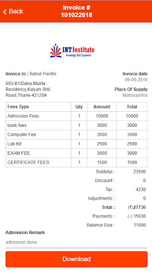 INT Institute Screenshot 1