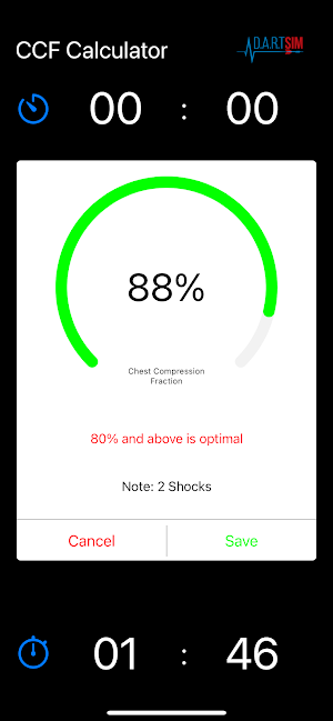 Chest Compression Fraction Timer for CPR Training Screenshot 2