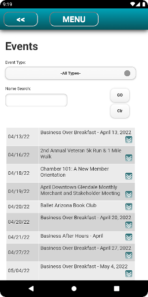 Glendale Chamber of Commerce Screenshot 1