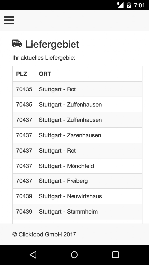 Clickfood Kundencenter Screenshot 2