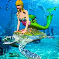 Underwater Turtle Sea Mermaid
