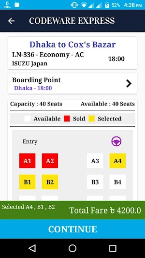Codeware Express - Bus ticketing system Screenshot 2