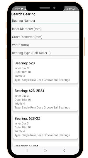 Bearing Size Calculator Screenshot 1