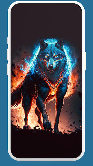 Fire Wolf Wallpaper 4K Screenshot 1