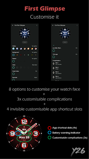 Y26 First Glimpse Watch Face Screenshot 3