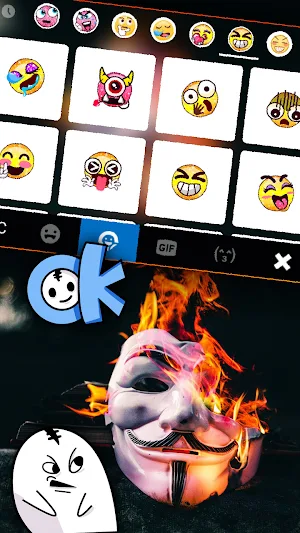 Burning Anonymous Keyboard Background Screenshot 2