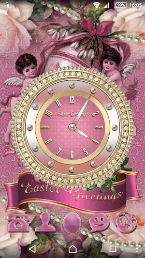 Easter Greetings Clock Widget Screenshot 0
