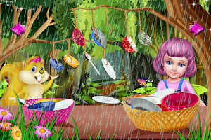 Doll Girl Kitchen Dish Washing Screenshot 0