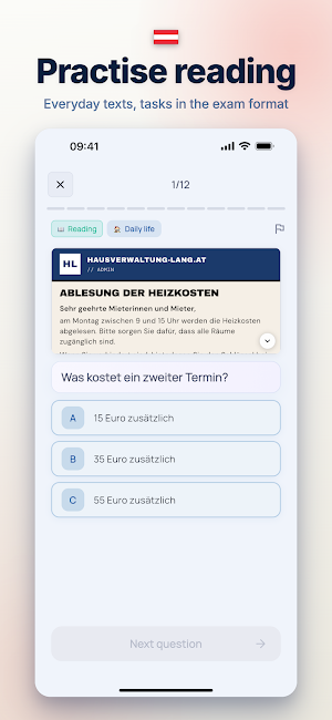 Integrationsprüfung ÖIF A2 B1 Screenshot 1