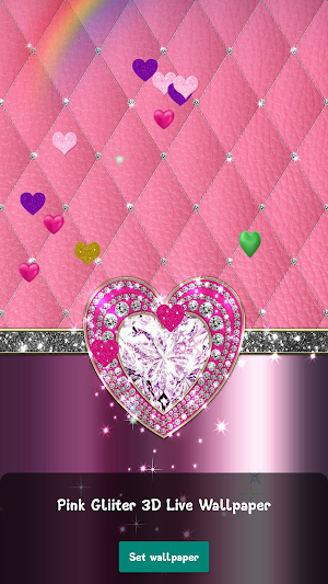 Pink Gliiter Live Wallpaper 3D Screenshot 3